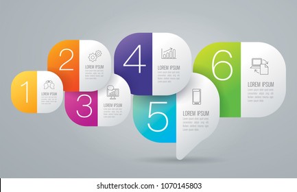 Infographics design vector and marketing icons can be used for workflow layout, diagram, annual report, web design. Business concept with 6 options, steps or processes.