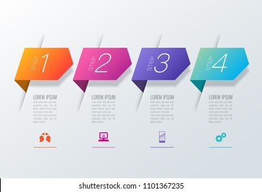 Infographics design vector   marketing icons can be used for workflow layout  diagram  annual report  web design  Business concept and 4 options  steps processes 