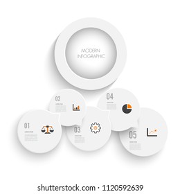 Infographics design vector and marketing icons can be used for workflow layout, diagram, annual report, web design. Business concept with 5 options, steps or processes.