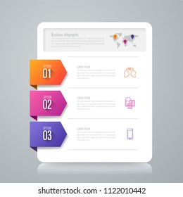 Infographics design vector and marketing icons can be used for workflow layout, diagram, annual report, web design. Business concept with 3 options, steps or processes.