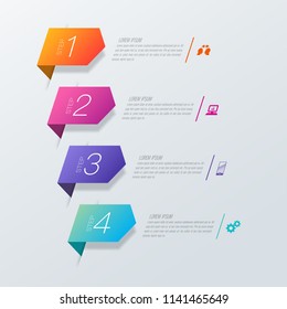 Infographics design vector and marketing icons can be used for workflow layout, diagram, annual report, web design. Business concept with 4 options, steps or processes.