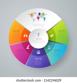 Infographics design vector and marketing icons can be used for workflow layout, diagram, annual report, web design. Business concept with 5 options, steps or processes.