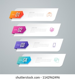Infographics design vector and marketing icons can be used for workflow layout, diagram, annual report, web design. Business concept with 4 options, steps or processes.