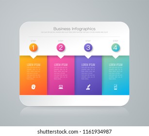 Infographics design vector and marketing icons can be used for workflow layout, diagram, annual report, web design. Business concept with 4 options, steps or processes.