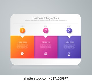 Infographics design vector and marketing icons can be used for workflow layout, diagram, annual report, web design. Business concept with 3 options, steps or processes.