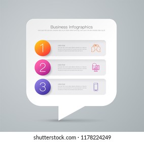 Infographics design vector and marketing icons can be used for workflow layout, diagram, annual report, web design. Business concept with 3 options, steps or processes.