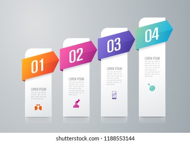 Infographics design vector and marketing icons can be used for workflow layout, diagram, annual report, web design. Business concept with 4 options, steps or processes.