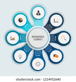 Infographics design vector and marketing icons can be used for workflow layout, diagram, annual report, web design. Business concept with 8 options, steps or processes.