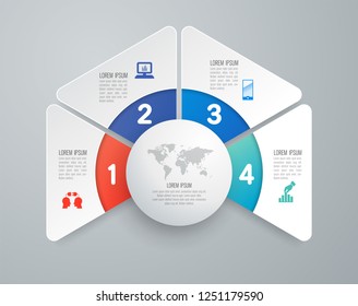 Infographics design vector and marketing icons can be used for workflow layout, diagram, annual report, web design. Business concept with 4 options, steps or processes.