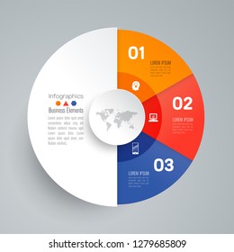 Infographics design vector and marketing icons can be used for workflow layout, diagram, annual report, web design. Business concept with 3 options, steps or processes.