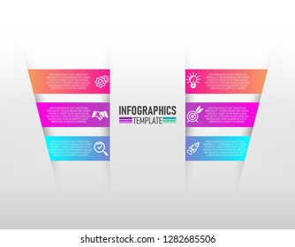 infographics design vector and marketing icons with 6 steps vector.