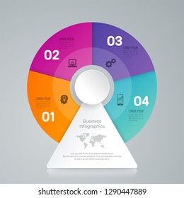 Infographics design vector and marketing icons can be used for workflow layout, diagram, annual report, web design. Business concept with 4 options, steps or processes.