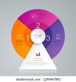 Infographics design vector and marketing icons can be used for workflow layout, diagram, annual report, web design. Business concept with 3 options, steps or processes.