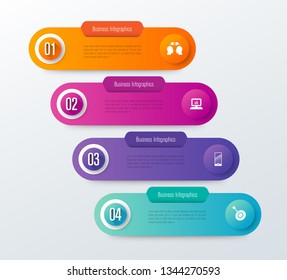 Infographics design vector and marketing icons can be used for workflow layout, diagram, annual report, web design. Business concept with 4 options, steps or processes.