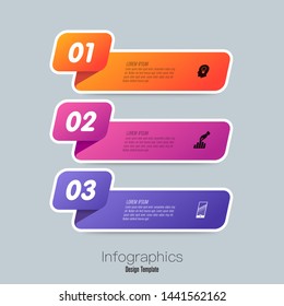 Infographics design vector and marketing icons can be used for workflow layout, diagram, annual report, web design. Business concept with 3 options, steps or processes.