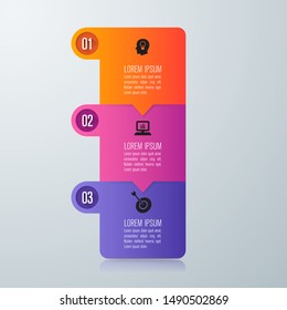 Infographics design vector and marketing icons can be used for workflow layout, diagram, annual report, web design. Business concept with 3 options, steps or processes.