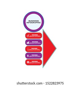 Infographics design vector and marketing icons can be used for workflow layout, diagram, annual report, web design. Business concept with 5 options, steps or processes.
