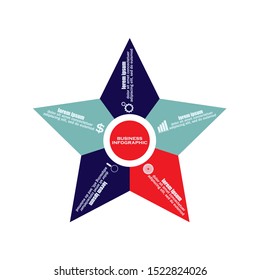 Infographics design vector and marketing icons can be used for workflow layout, diagram, annual report, web design. Business concept with 5 options, steps or processes.

