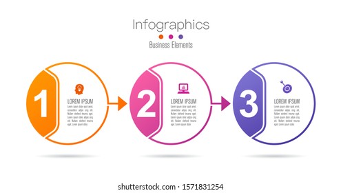 Infographics design vector and marketing icons can be used for workflow layout, diagram, annual report, web design. Business concept with 3 options, steps or processes.