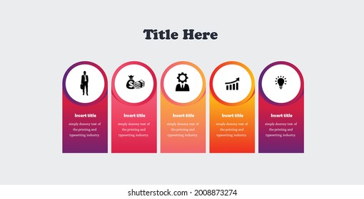 Infographics design vector and marketing icons can be used for workflow layout, diagram, annual report, web design. Business concept with 5 options, steps or processes.