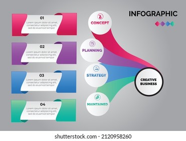 Infographics design vector and marketing icons can be used for workflow layout, diagram, annual report, web design