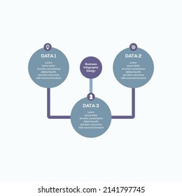 infographics design vector and marketing icons can be used for workflow layout, diagram, annual report, web design. Business concept with 3 options processes.