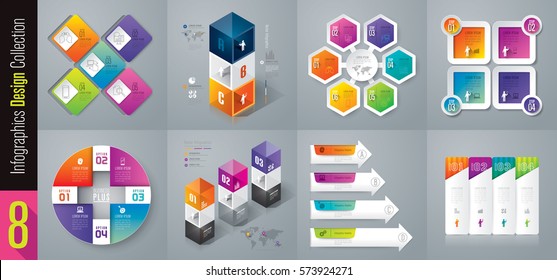 Infographics design vector and marketing icons can be used for workflow layout, diagram, annual report, web design. Business concept with 3, 4, 5, 6 options, steps or processes.