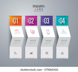 infographics design vector and marketing icons can be used for workflow layout, diagram, annual report, web design. Business concept with 4 options, steps or processes.