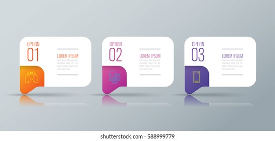 Infographics design vector and marketing icons can be used for workflow layout, diagram, annual report, web design. Business concept with 3 options, steps or processes.