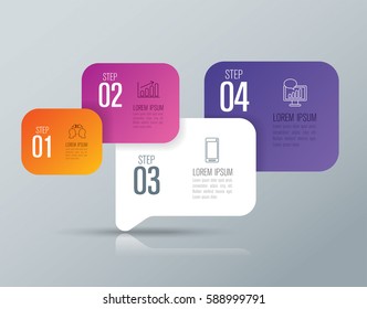 Infographics design vector and marketing icons can be used for workflow layout, diagram, annual report, web design. Business concept with 4 options, steps or processes.