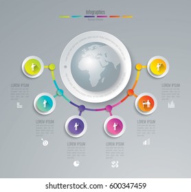 Infographics design vector and marketing icons can be used for workflow layout, diagram, annual report, web design. Business concept with 6 options, steps or processes.