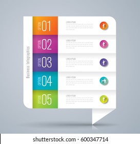 Infographics design vector and marketing icons can be used for workflow layout, diagram, annual report, web design. Business concept with 5 options, steps or processes.