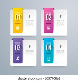 Infographics design vector and marketing icons can be used for workflow layout, diagram, annual report, web design. Business concept with 4 options, steps or processes.