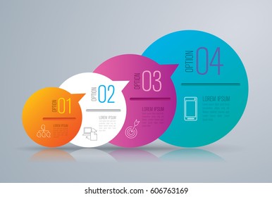 Infographics design vector and marketing icons can be used for workflow layout, diagram, annual report, web design. Business concept with 4 options, steps or processes.