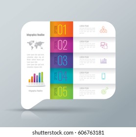 Infographics Design Vector And Marketing Icons Can Be Used For Workflow Layout, Diagram, Annual Report, Web Design. Business Concept With 5 Options, Steps Or Processes.