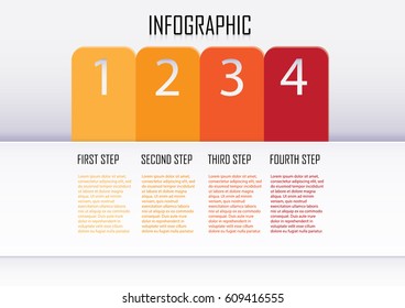Infographics design vector and marketing icons can be used for workflow layout, diagram, annual report, web design. Business concept with 4 options, steps or processes.