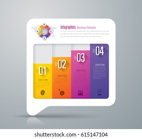 Infographics design vector and marketing icons can be used for workflow layout, diagram, annual report, web design. Business concept with 4 options, steps or processes.