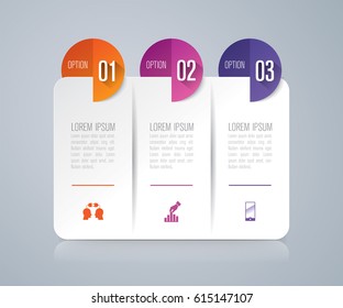 Infographics design vector and marketing icons can be used for workflow layout, diagram, annual report, web design. Business concept with 3 options, steps or processes.