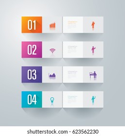Infographics design vector and marketing icons can be used for workflow layout, diagram, annual report, web design. Business concept with 4 options, steps or processes.