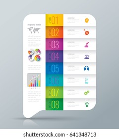 Infographics Design Vector And Marketing Icons Can Be Used For Workflow Layout, Diagram, Annual Report, Web Design. Business Concept With 8 Options, Steps Or Processes.