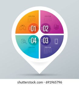 infographics design vector and marketing icons can be used for workflow layout, diagram, annual report, web design. Business concept with 4 options, steps or processes.
