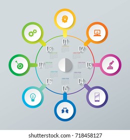 Infographics design vector and marketing icons can be used for workflow layout, diagram, annual report, web design. Business concept with 8 options, steps or processes.