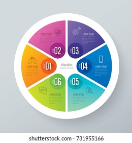 Infographics design vector and marketing icons can be used for workflow layout, diagram, annual report, web design. Business concept with 6 options, steps or processes.