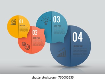 Infographics design vector and marketing icons can be used for workflow layout, diagram, annual report, web design. Business concept with 4 options, steps or processes.