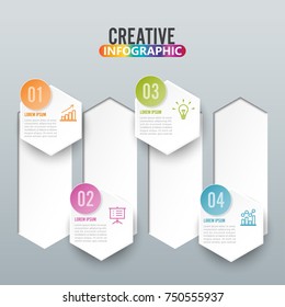 Infographics design vector and marketing icons can be used for workflow layout, diagram, annual report, web design. Business concept with 4 options, steps or processes.