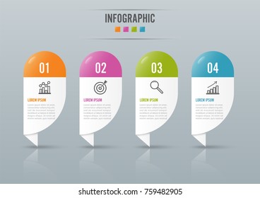 Infographics design vector and marketing icons can be used for workflow layout, diagram, annual report, web design. Business concept with 4 options, steps or processes.