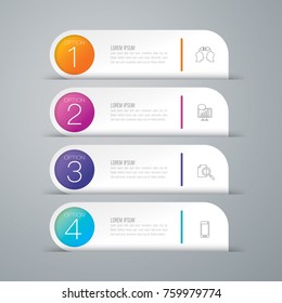 Infographics design vector and marketing icons can be used for workflow layout, diagram, annual report, web design. Business concept with 4 options, steps or processes.