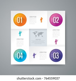 Infographics design vector and marketing icons can be used for workflow layout, diagram, annual report, web design. Business concept with 4 options, steps or processes.