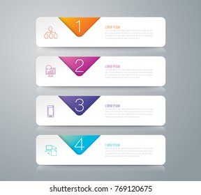 Infographics design vector and marketing icons can be used for workflow layout, diagram, annual report, web design. Business concept with 4 options, steps or processes.
