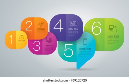 Infographics design vector and marketing icons can be used for workflow layout, diagram, annual report, web design. Business concept with 6 options, steps or processes.